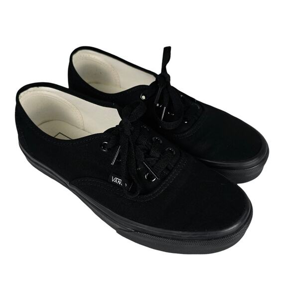 Vans Authentic Black Canvas Low Top Unisex W7 M5.5 – Minimalist Skate Shoe - Picture 1 of 7